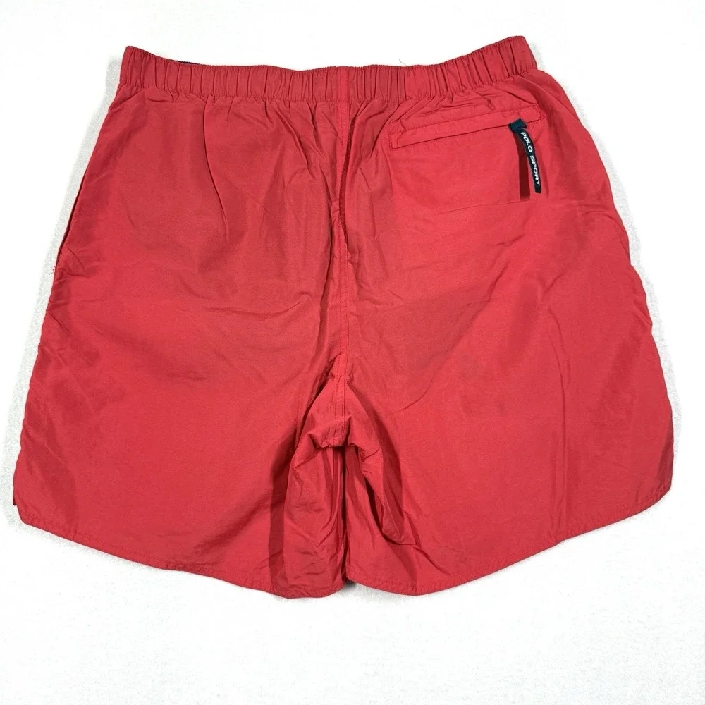 Polo Ralph Lauren Sport Swim Trunks Mens Large USA Flag‎ Logo Y2K Board Shorts